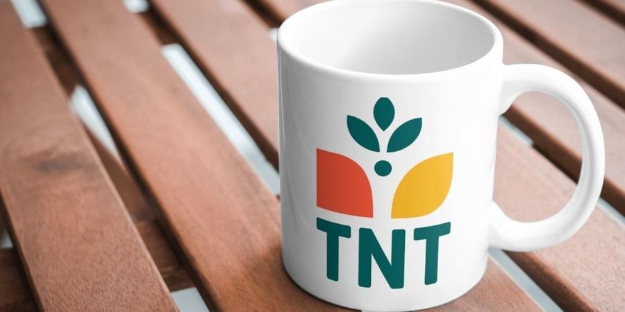 Koffietas met logo TNT